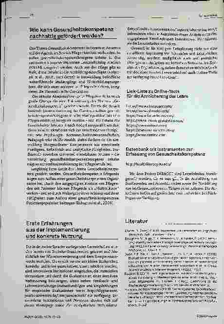 Vorschauseite 6: Wollen oder können Sie nicht? © Gesundheitskompetenz von Patienten und die Vermittlung von Wissen und Können im Unterricht