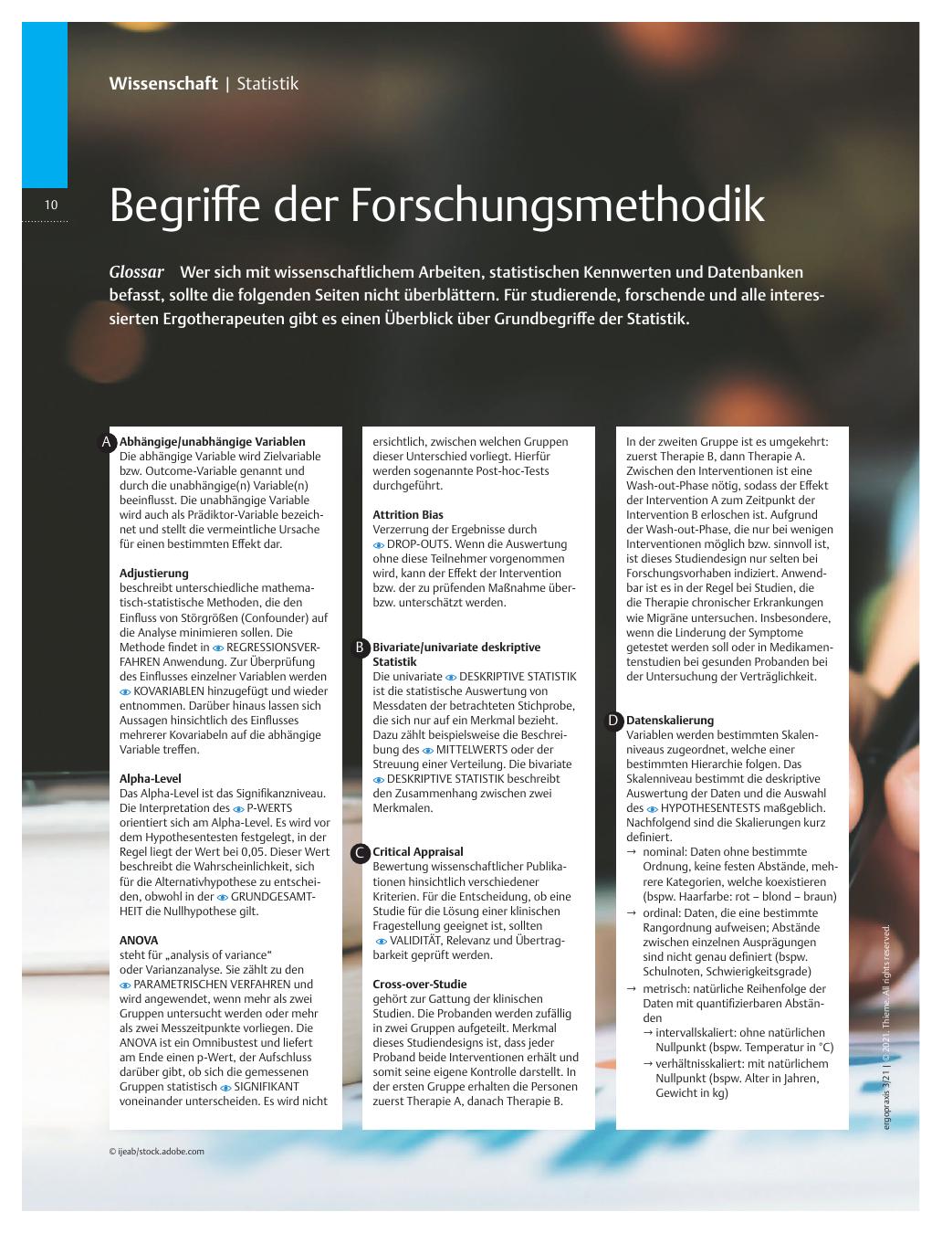 Vorschauseite 1: Begriffe der Forschungsmethodik – Glossar
