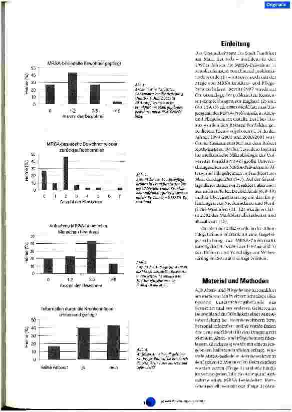 Vorschauseite 2: Umfrage zu MRSA in Alten -und Pflegeheimen in Frankfurt am Main
