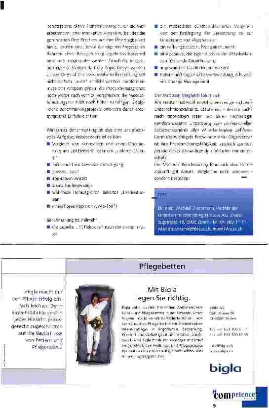 Vorschauseite 4: Benchmarking als Best Practices-Börse für Spitäler