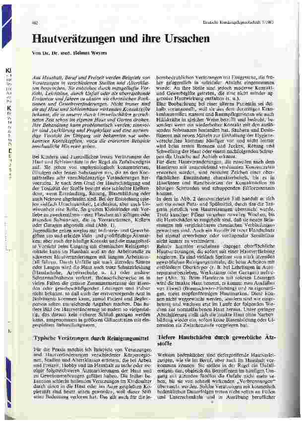 Vorschauseite 1: Hautverätzungen und ihre Ursachen
