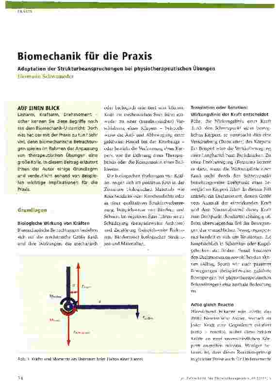 Vorschauseite 1: Biomechanik für die Praxis