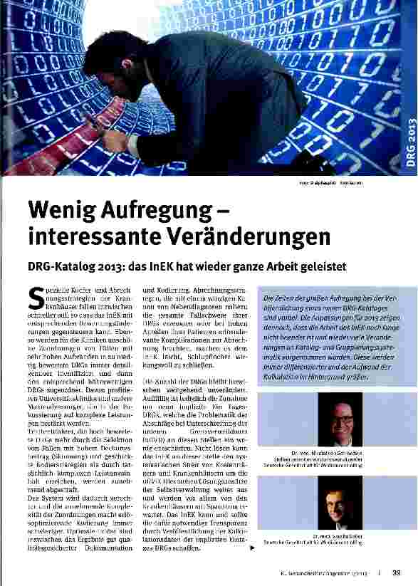 Vorschauseite 1: Wenig Aufregung -interessante Veränderungen