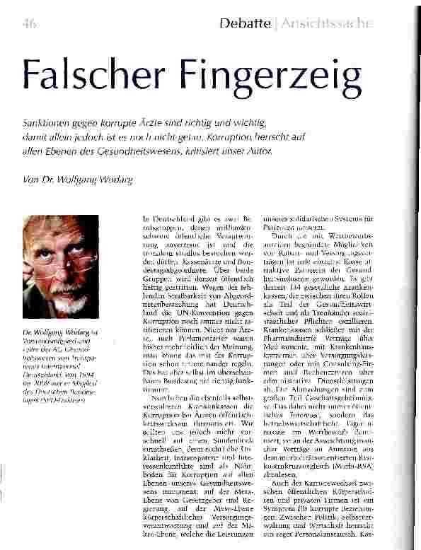Vorschauseite 1: Falscher Fingerzeig