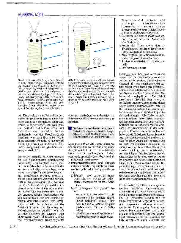 Vorschauseite 2: Was man über Nahtanker zur Rekonstruktion der Rotatorenmanschette wissen sollte: wann welche Ankerkombination?