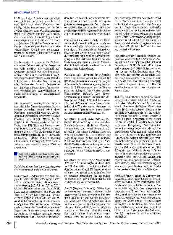 Vorschauseite 4: Was man über Nahtanker zur Rekonstruktion der Rotatorenmanschette wissen sollte: wann welche Ankerkombination?