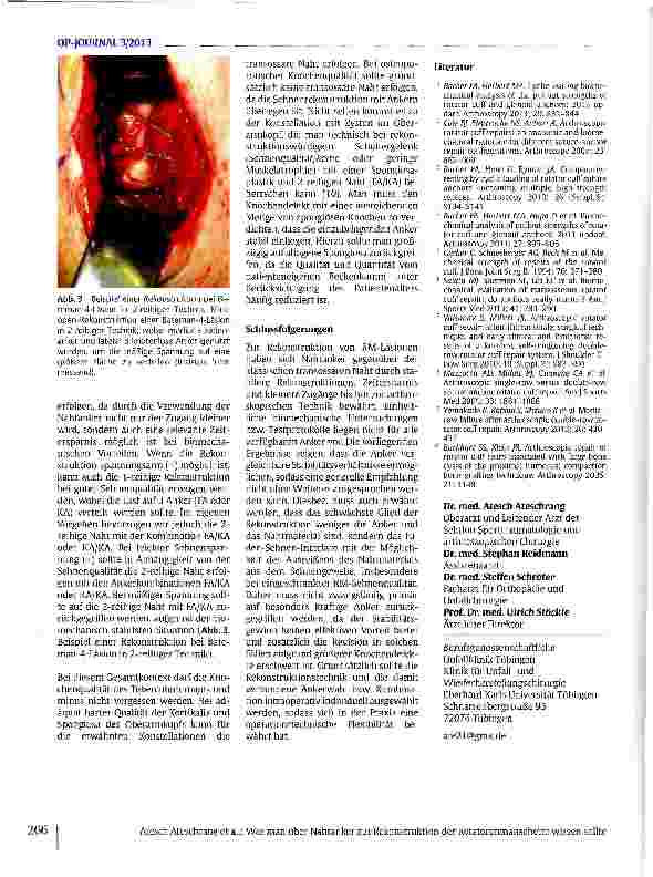 Vorschauseite 6: Was man über Nahtanker zur Rekonstruktion der Rotatorenmanschette wissen sollte: wann welche Ankerkombination?
