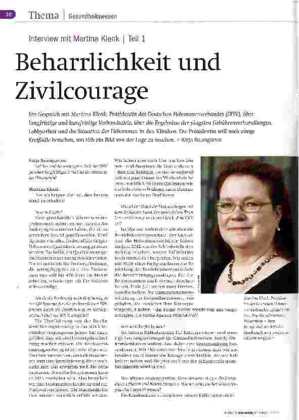 Vorschauseite 1: Beharrlichkeit und Zivilcourage