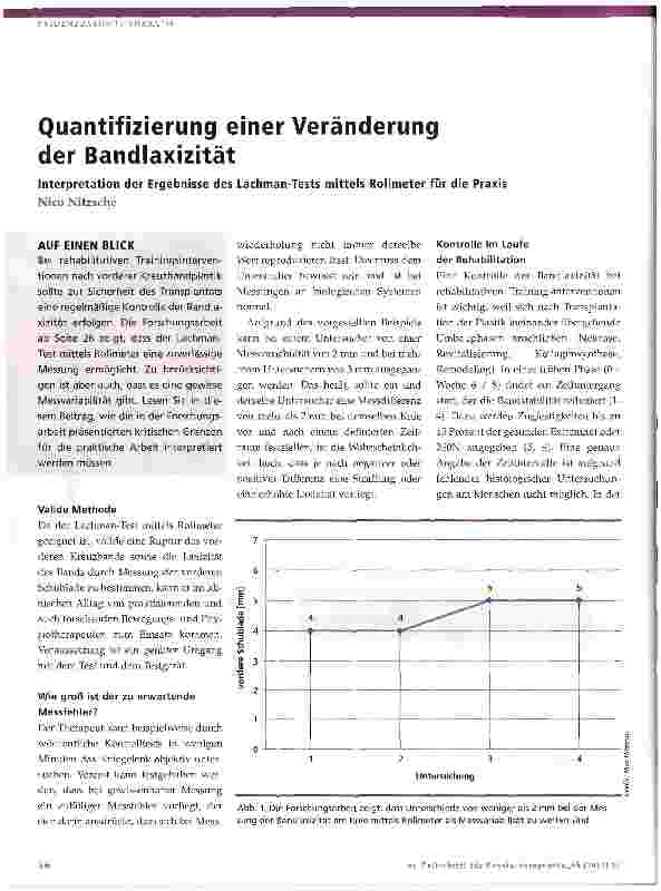 Vorschauseite 1: Quantifizierung einer Veränderung der Bandlaxizität