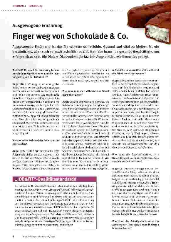 Vorschauseite 1: Finger weg von Schokolade & Co.