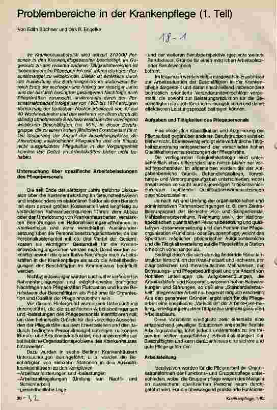 Vorschauseite 1: Problembereiche in der Krankenpflege (1.Teil)