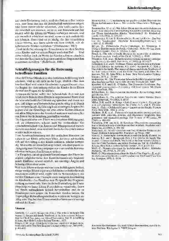 Vorschauseite 3: Zur Aufklärungsproblematik in der Kinderonkologie