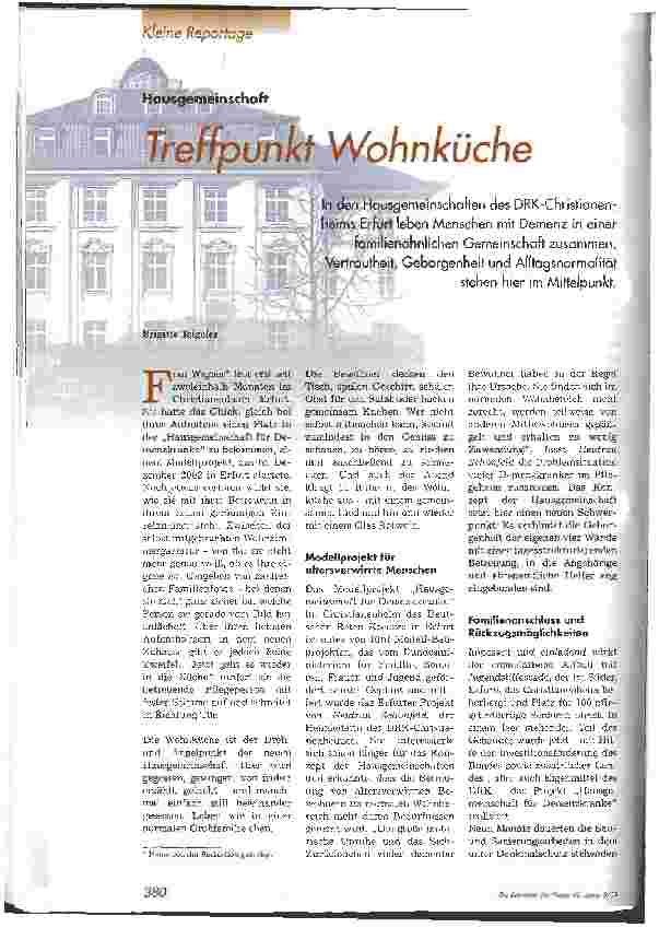 Vorschauseite 1: Treffpunkt Wohnküche