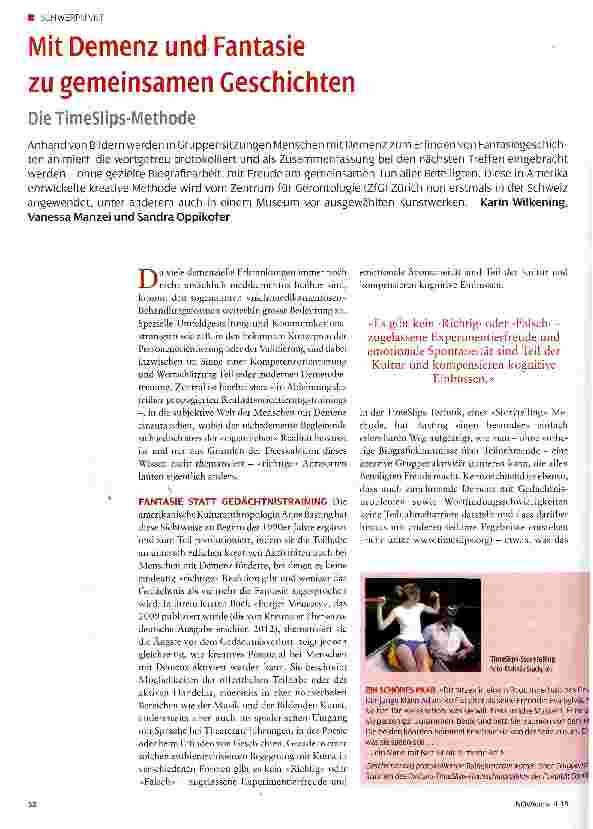 Vorschauseite 1: Mit Demenz und Fantasie zu gemeinsamen Geschichten