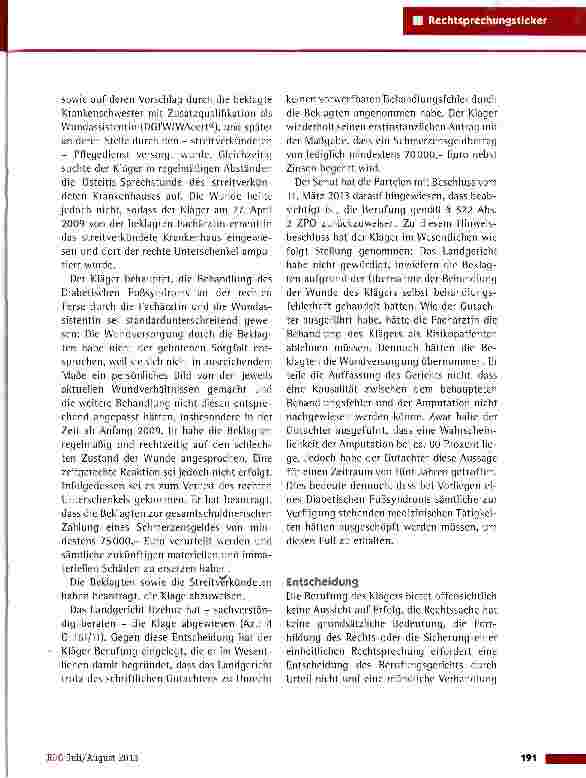 Vorschauseite 2: Schadensersatz wegen der Amputation eines Unterschenkels