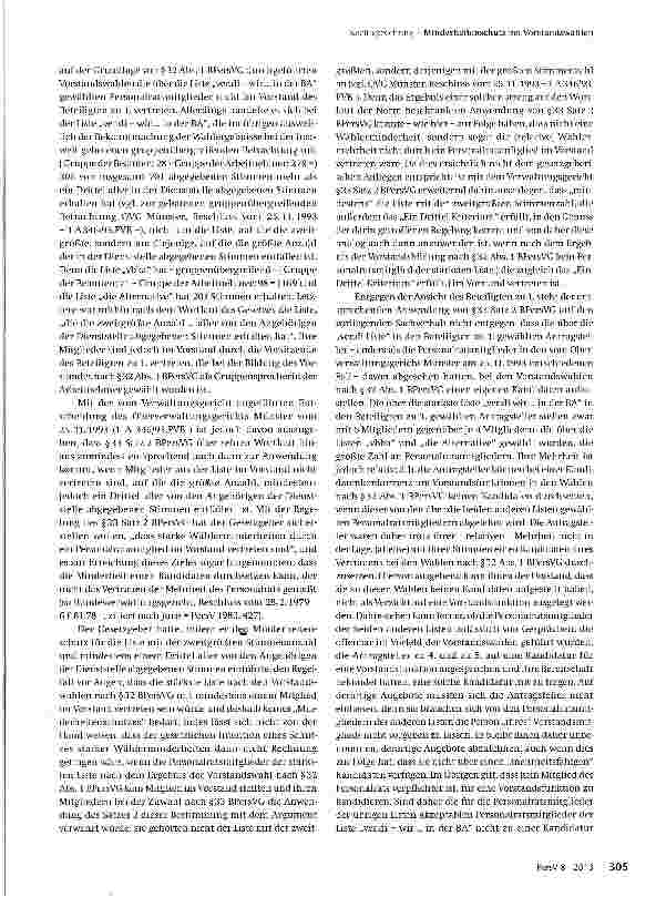 Vorschauseite 3: Minderheitenschutz bei Vorstandswahlen