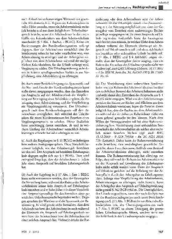 Vorschauseite 4: Zum Anspruch auf Urlaubsabgeltung