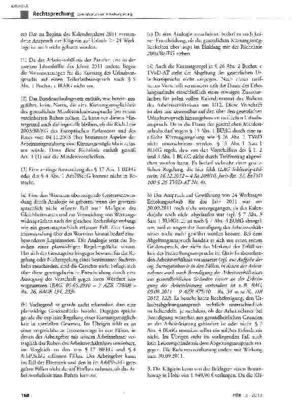 Vorschauseite 5: Zum Anspruch auf Urlaubsabgeltung