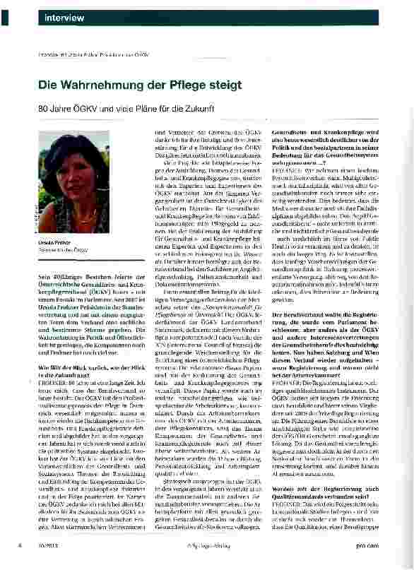 Vorschauseite 1: Die Wahrnehmung der Pflege steigt
