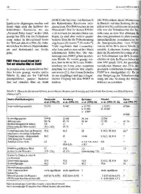 Vorschauseite 5: Darmkrebs-Update 2003 Vorsorge, Diagnostik und Therapie