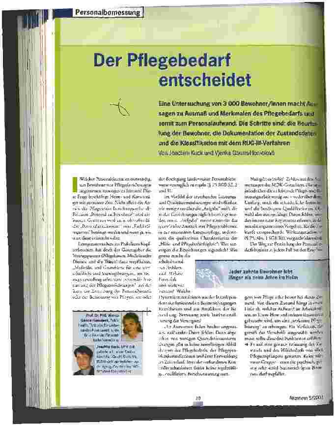 Vorschauseite 1: Der Pflegebedarf entscheidet