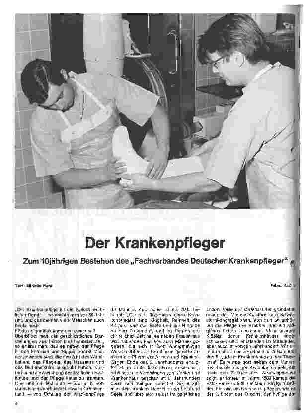 Vorschauseite 1: Der Krankenpfleger Zum 10-jährigen Bestehen des Fachverbandes Deutscher Krankenpfleger