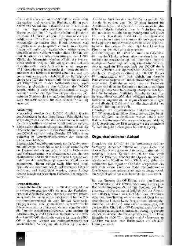 Vorschauseite 2: OP-Management - eine neue Aufgabe der Anästhesiologie?