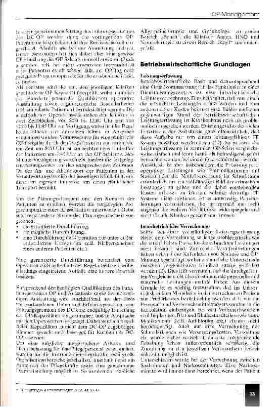 Vorschauseite 3: OP-Management - eine neue Aufgabe der Anästhesiologie?