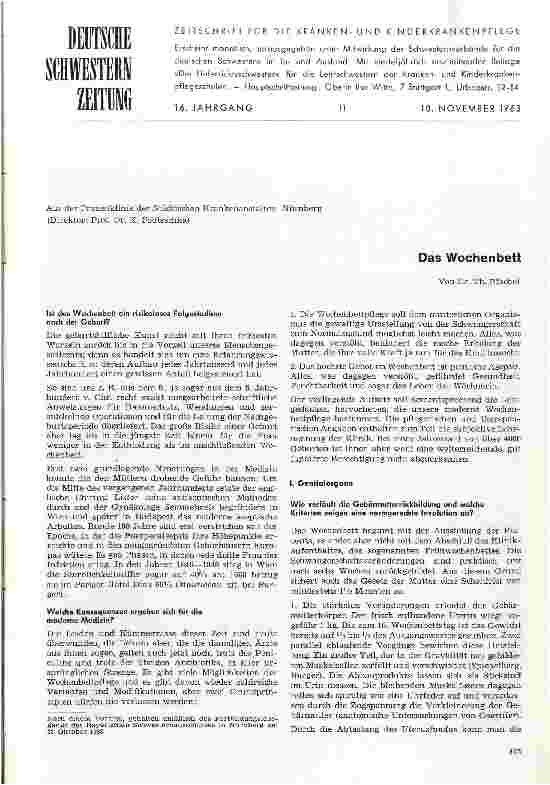 Vorschauseite 1: Das Wochenbett