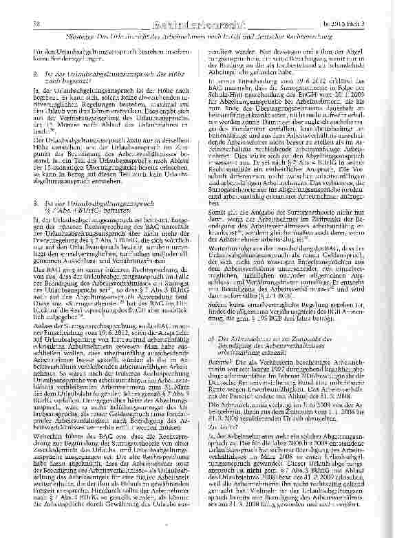Vorschauseite 4: Das Urlaubsrecht des Arbeitnehmers nach den aktuellen Entscheidungen des EuGH und deren Umsetzung in der deutschen Rechtsprechung