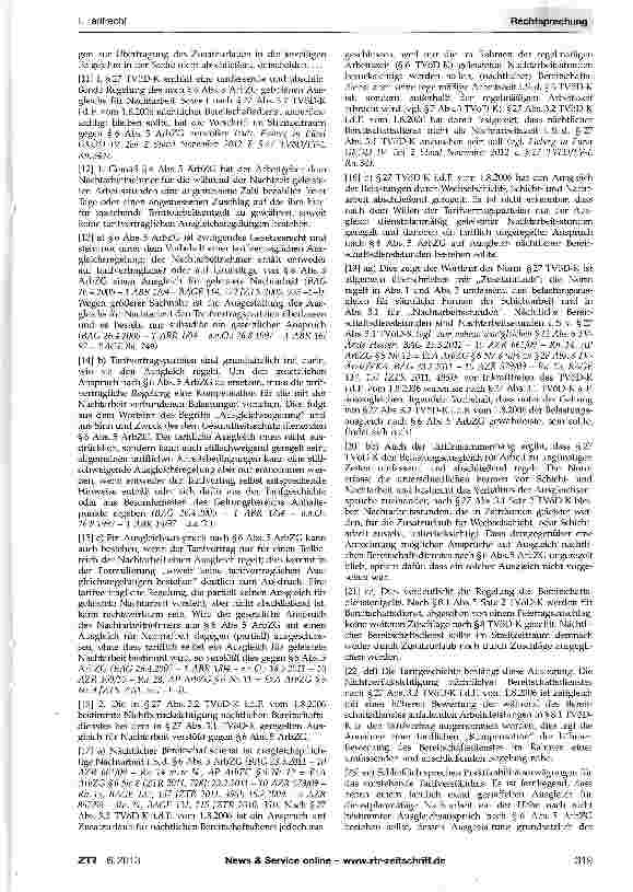 Vorschauseite 2: Zusatzurlaub für Nachtarbeit - nächtlicher Bereitschaftsdienst