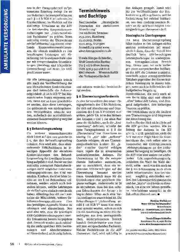 Vorschauseite 2: ASV: Krankenhäuser sollten ihre Prozesse prüfen Strategische Dimensionen der ambulanten Leistungserbringung-Teil 2