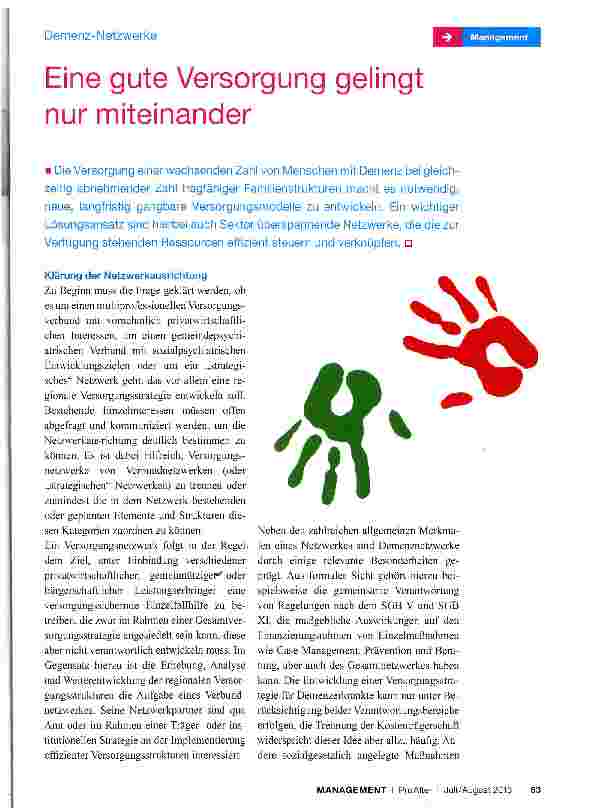 Vorschauseite 1: Eine gute Versorgung gelingt nur miteinander