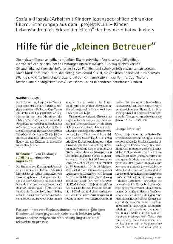Vorschauseite 1: Hilfe für die „kleinen Betreuer