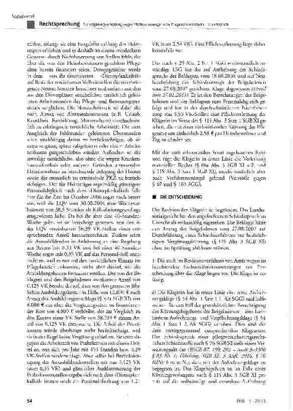 Vorschauseite 4: Zur Vergütungsverkürzung wegen Pflichtverletzungen einer Pflegeheimbetreiberin - Schiedsspruch SGB XI § 43 Abs. 1 Satz 1, § 52 Abs. 1, § 72, § 76, § 80a, § 84 Abs. 6, § 85 Abs. 2,…