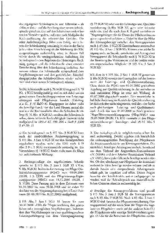 Vorschauseite 5: Zur Vergütungsverkürzung wegen Pflichtverletzungen einer Pflegeheimbetreiberin - Schiedsspruch SGB XI § 43 Abs. 1 Satz 1, § 52 Abs. 1, § 72, § 76, § 80a, § 84 Abs. 6, § 85 Abs. 2,…