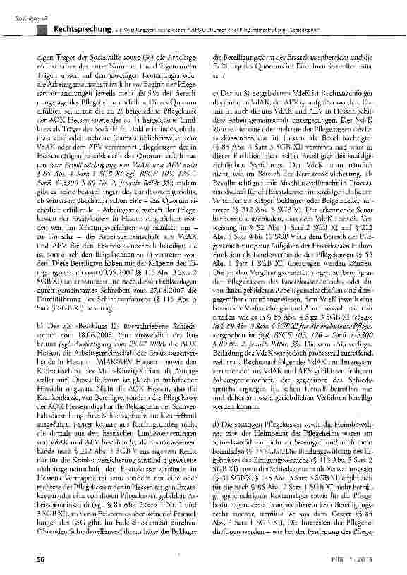 Vorschauseite 6: Zur Vergütungsverkürzung wegen Pflichtverletzungen einer Pflegeheimbetreiberin - Schiedsspruch SGB XI § 43 Abs. 1 Satz 1, § 52 Abs. 1, § 72, § 76, § 80a, § 84 Abs. 6, § 85 Abs. 2,…