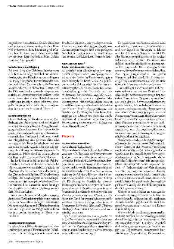 Vorschauseite 3: Pathologien bei Plazenta und Nabelschnur