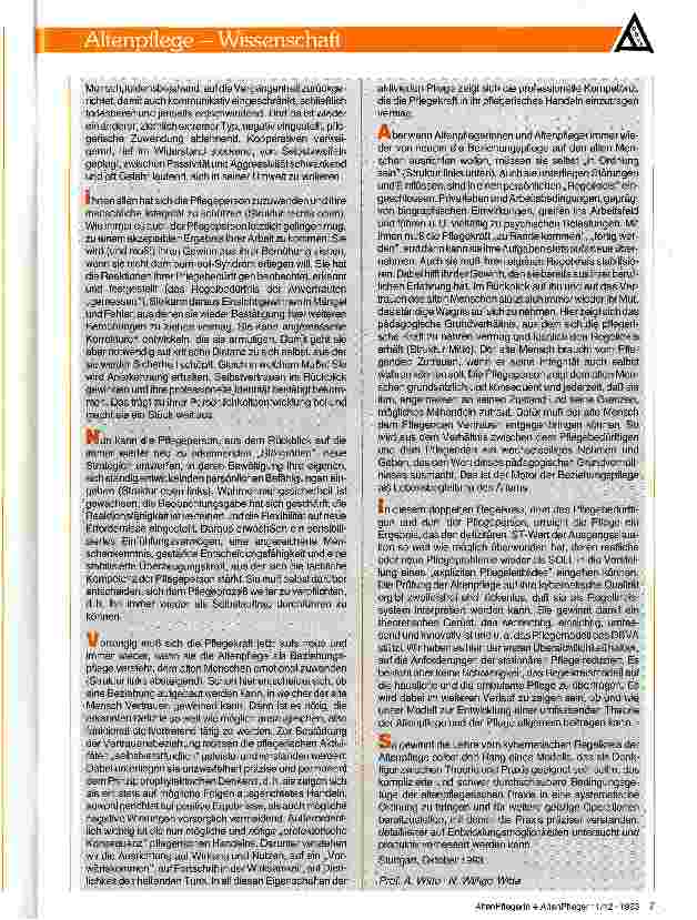 Vorschauseite 3: Der kybernetische Regelkreis der Pflege- Ein Beitrag zur Theorie der Altenpflege -