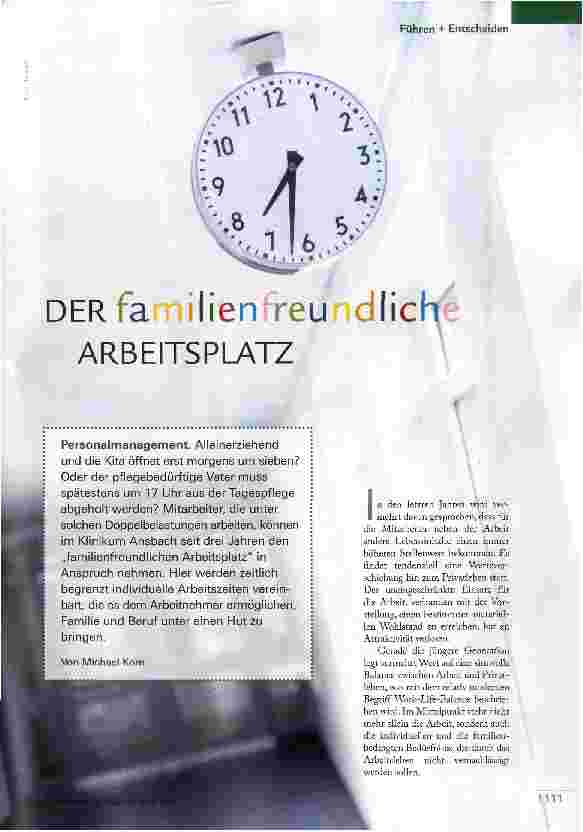 Vorschauseite 1: DER familienfreundliche ARBEITSPLATZ