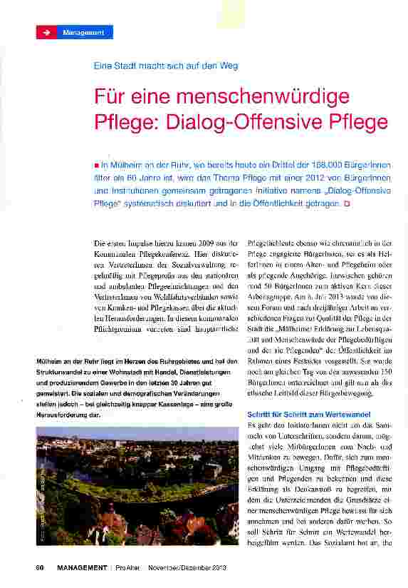 Vorschauseite 1: Für eine menschenwürdige Pflege: Dialog-Offensive Pflege