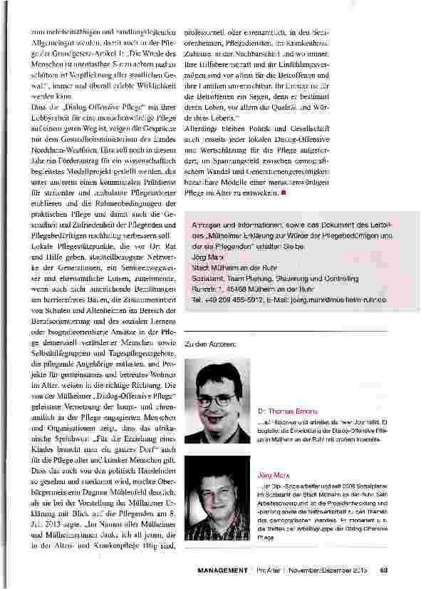 Vorschauseite 4: Für eine menschenwürdige Pflege: Dialog-Offensive Pflege