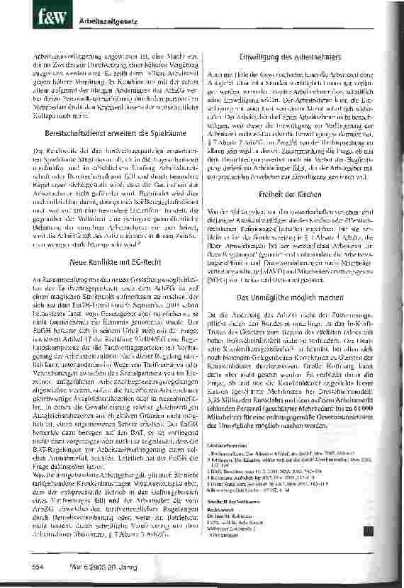 Vorschauseite 3: EuGH war gestern, morgen gilt das ArbZG Die Änderungen des Arbeitszeitgesetzes (ArbZG) werden höchstwahrscheinlich Anfang 2004 in Kraft treten
