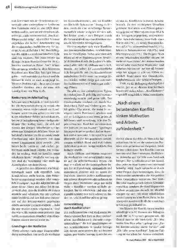Vorschauseite 2: Konflikte im Klinikalltag
