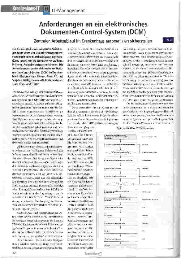 Vorschauseite 1: Anforderungen an ein elektronisches Dokumenten-Control-System (DCM)