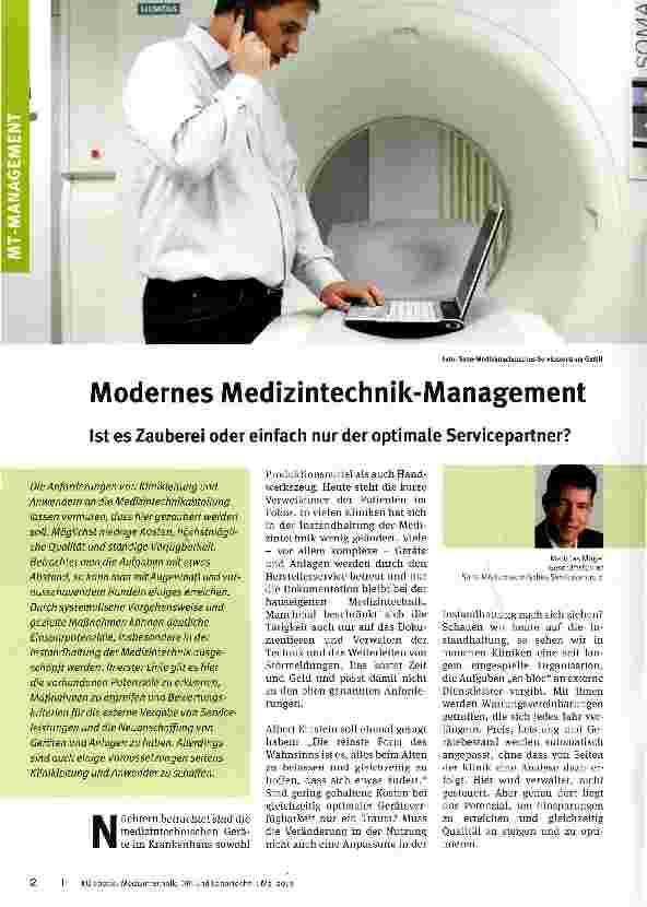 Vorschauseite 1: Modernes Medizintechnik-Management