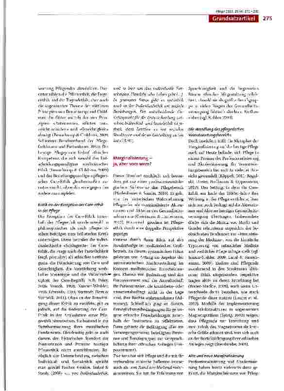 Vorschauseite 5: Pflegeethik und die Sorge um den Zugang zu Pflege