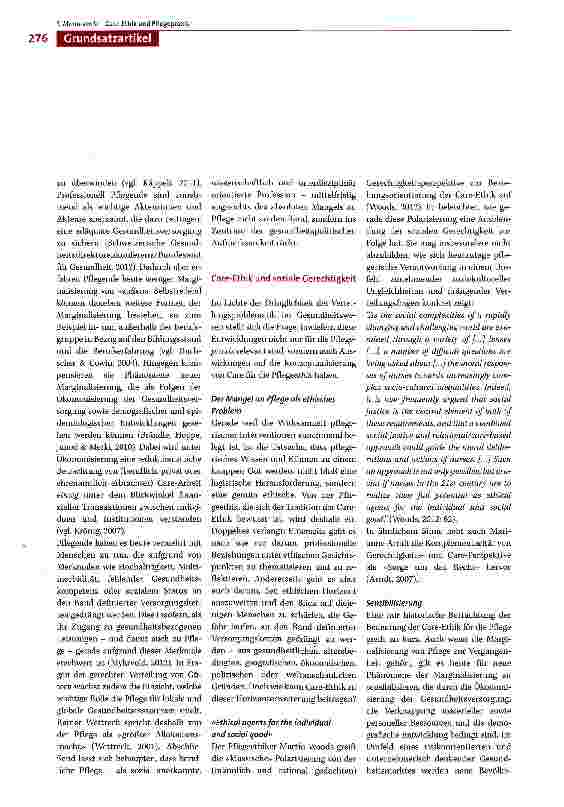 Vorschauseite 6: Pflegeethik und die Sorge um den Zugang zu Pflege