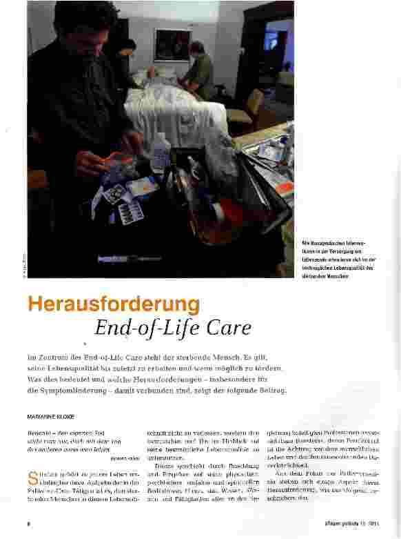 Vorschauseite 1: Herausforderung End-of-Life Care
