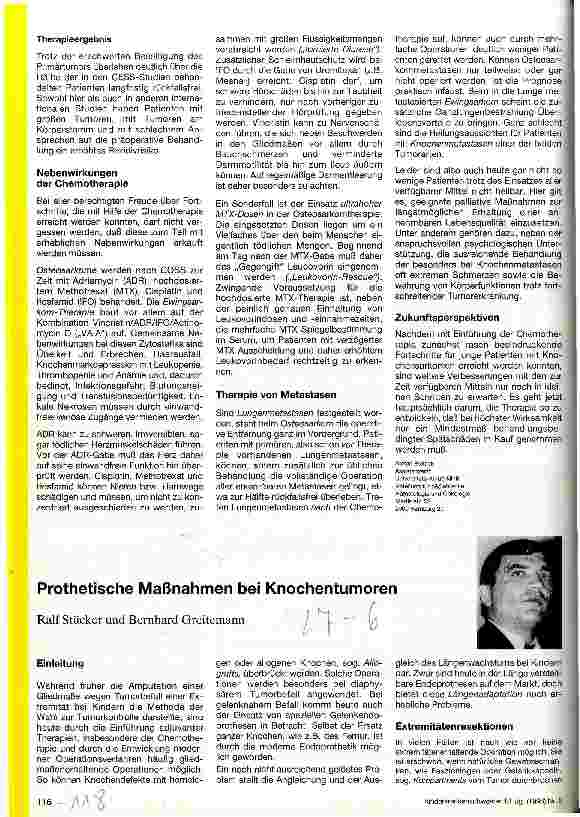 Vorschauseite 1: Prothetische Maßnahmen bei Knochentumoren